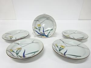 九谷焼　色絵　五寸皿　5客